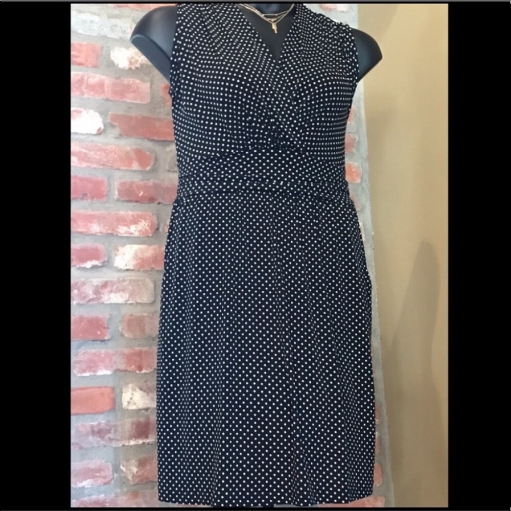 Cinched Waist Dotted Dress